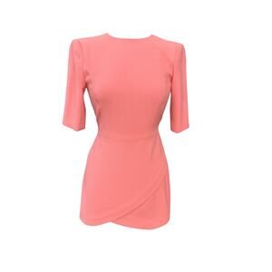 Alice & Olivia Classics Women’s Sz 2 Coral Pink Fitted Boss Coquette Mini Dress